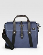 EXCLUSIVELY AT SAKS. Handsome carryall for your next city adventure, tailor made for the modern man of style and all of his essentials, in durable cotton with leather trim.Flap, buckle closureDouble top handlesAdjustable shoulder strapExterior, interior zip pocketsFully linedCotton16W x 13H x 5DImported