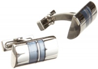 Kenneth Cole New York Men's Half Barrel Enamel Polished Cufflinks Kenneth Cole New York Men's Half Barrel Enamel Polished Cufflinks