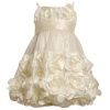 Size-5 BNJ-5396X IVORY DIE CUT ROSETTE BORDER BUBBLE MESH OVERLAY Special Occasion Flower Girl Holiday Party Dress,X65396 Bonnie Jean LITTLE GIRLS