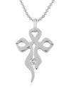 Women's Stainless Steel Cubic Zirconia Cross Pendant Necklace , 18