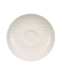 Make a chic style statement with the Dune Lines tea cup saucer. The distinctive, free form shape, soft lines and ribbed surface combine for truly modern elegance. An imperfect glaze conveys natural grace. Make a chic style statement with the Dune Lines tea cup saucer. The distinctive, free form shape, soft lines and ribbed surface combine for truly modern elegance. An imperfect glaze conveys natural grace.