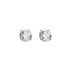 .925 Sterling Silver Rhodium Plated 3mm April Birthstone Round CZ Solitaire Basket Stud Earrings for Baby and Children & Women with Screw-back (White Topaz)