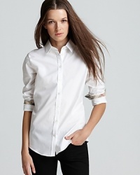 Paired with jeans or sharp slacks, this Burberry Brit shirt is a timeless classic.