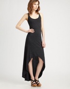Trend-smart tank dress has a racerback, plunging scoopneck and dramatic hi-low hem. ScoopneckSleevelessHi-low hemRacerbackAbout 46 from natural waist50% polyester/37½ cotton/12½ rayonMachine washMade in USAModel shown is 5'10 (177cm) wearing US size Small.