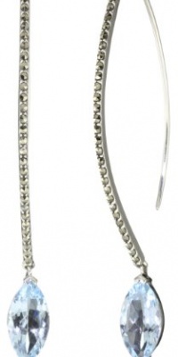 Judith Jack Geometrics Marquise Blue Topaz Stones Marcasite Hoop Earrings Judith Jack Geometrics Marquise Blue Topaz Stones Marcasite Hoop Earrings