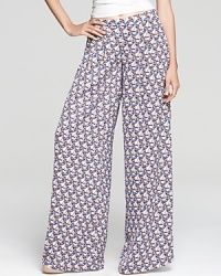 Relaxed-fitting Alexis pants flaunt a casual wide-leg drape in pure silk with a nautical-inspired print. Relaxed-fitting Alexis pants flaunt a casual wide-leg drape in pure silk with a nautical-inspired print.