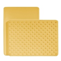 This cutting board will come in handy when it's time to chop vegetables, mince herbs or slice meats. Made of high-density plastic, this cutting board won't absorb odors like wood. The bottom surface is covered in raised rubber grippers that help the board remain stationary as you work. This cutting board will come in handy when it's time to chop vegetables, mince herbs or slice meats. Made of high-density plastic, this cutting board won't absorb odors like wood. The bottom surface is covered in raised rubber grippers that help the board remain stationary as you work.
