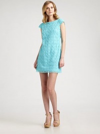Chic simplicity, a lace mini dress with an alluring scoop back, perfectly complemented by a gilded back zipper.BoatneckGilded back zipperFully linedAbout 19 from natural waist87% cotton/13% nylonDry cleanImported Model shown is 5'10½ (179cm) wearing US size 4. Chic simplicity, a lace mini dress with an alluring scoop back, perfectly complemented by a gilded back zipper.BoatneckGilded back zipperFully linedAbout 19 from natural waist87% cotton/13% nylonDry cleanImported Model shown is 5'10½ (179cm) wearing US size 4.