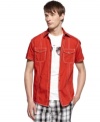 Contrast stitching makes this casual shirt from Kenneth Cole Reaction anything but basic.