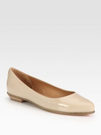 Classic point toe favorite of lustrous patent leather is modernized with zipper-detailed trim. Stacked heel, 1½ (40mm)Patent leather upper with zipper trimPoint toeLeather lining and solePadded insoleMade in ItalyOUR FIT MODEL RECOMMENDS ordering one half size up as this style runs small. Classic point toe favorite of lustrous patent leather is modernized with zipper-detailed trim. Stacked heel, 1½ (40mm)Patent leather upper with zipper trimPoint toeLeather lining and solePadded insoleMade in ItalyOUR FIT MODEL RECOMMENDS ordering one half size up as this style runs small.