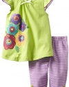 Carter's Watch the Wear Baby-girls Infant 2 Piece Tunic Set With Striped Leggings, Lime, 12 Months