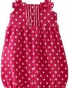 Hartstrings Baby-Girls Infant Printed Cotton Bubble Romper Shirt, Pink Dot, 24 Months