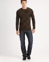 A subtle, birdseye stripe adds shape and structure to this modern-fit pullover sweater rendered in a rich cotton blend.CrewneckRibbed knit collar, cuffs and hem60% cotton/30% modal/10% silkDry cleanImported