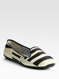 A striped preppy favorite of the finest satin, constructed completely by hand. Satin upperLeather liningRubber solePadded insoleImported A striped preppy favorite of the finest satin, constructed completely by hand. Satin upperLeather liningRubber solePadded insoleImported