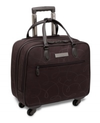 An understated design packs in true polish and sophistication with a coordinating amethyst lining that adds a lively contrast and guarantees style is always in the bag. An ingenious file divider system, leather-trimmed organizer and rear compartment featuring a padded laptop sleeve make for an incredibly smooth landing that gets you straight down to business. An understated design packs in true polish and sophistication with a coordinating amethyst lining that adds a lively contrast and guarantees style is always in the bag. An ingenious file divider system, leather-trimmed organizer and rear compartment featuring a padded laptop sleeve make for an incredibly smooth landing that gets you straight down to business.