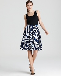 Catch a digital wave in this DKNY dress, boasting a flared skirt in a graphic wash of hues. Finish with neon accents for a look that reads left-bank cool. Catch a digital wave in this DKNY dress, boasting a flared skirt in a graphic wash of hues. Finish with neon accents for a look that reads left-bank cool.