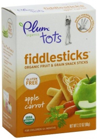 Plum Organics Tots Fiddlesticks Snack Sticks, Apple Carrot, 2.12-Ounce Boxes (Pack of 6)