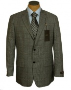 Tasso Elba Mens 2 Button Gray Plaid Wool Sport Coat Jacket