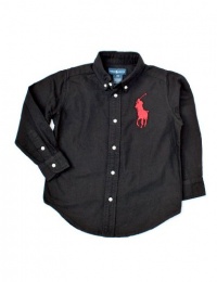 Polo Ralph Lauren Boys Big Pony Blake Oxford, Black, 2/2T Polo Ralph Lauren Boys Big Pony Blake Oxford, Black, 2/2T