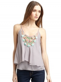 THE LOOKBeaded and sequin detail with floral-inspired fabric appliquéSleevelessLayered front and back hemBack keyhole with button closureTHE FITAbout 23 from shoulder to hemTHE MATERIALSilkFully linedCARE & ORIGINDry cleanImportedModel shown is 5'10½ (179cm) wearing US size 4. THE LOOKBeaded and sequin detail with floral-inspired fabric appliquéSleevelessLayered front and back hemBack keyhole with button closureTHE FITAbout 23 from shoulder to hemTHE MATERIALSilkFully linedCARE & ORIGINDry cleanImportedModel shown is 5'10½ (179cm) wearing US size 4.