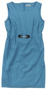 Calvin Klein Women's Luxe Buckled Sleeveless Sheath Dress Calvin Klein Women's Luxe Buckled Sleeveless Sheath Dress