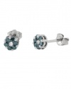Effy Jewlery 14K White Gold Blue & White Diamond Earrings, .28 TCW