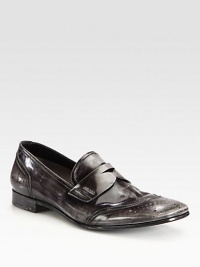 EXCLUSIVELY AT SAKS. Timeless loafer style, expertly crafted in burnished Italian leather.Leather upperLeather liningLeather soleMade in Italy