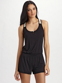 Lace details lend a feminine edge to this abbreviated silhouette ideal for lounging and sleeping.Sleeveless Racerback Back lace pocket Inseam, about 3 95% modal/5% spandex Machine wash Imported Lace details lend a feminine edge to this abbreviated silhouette ideal for lounging and sleeping.Sleeveless Racerback Back lace pocket Inseam, about 3 95% modal/5% spandex Machine wash Imported