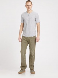 Classic, straight-leg jean, that is comfortable yet tailored from the waist to hip, rendered in stone washed Italian twill for a natural, worn-in look.Five-pocket styleInseam, about 34CottonMachine washMade in USA Classic, straight-leg jean, that is comfortable yet tailored from the waist to hip, rendered in stone washed Italian twill for a natural, worn-in look.Five-pocket styleInseam, about 34CottonMachine washMade in USA