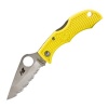 Spyderco Ladybug 3 H-1 Rust Free Serrated Edge Knife, Yellow