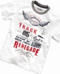 High-speed style. He'll be on the road to cool in this vintage-style t-shirt from Tommy Hilfiger. High-speed style. He'll be on the road to cool in this vintage-style t-shirt from Tommy Hilfiger.