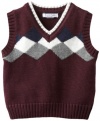 Hartstrings Baby-boys Infant Diamond Sweater Vest, Deep Burgundy, 24 Months