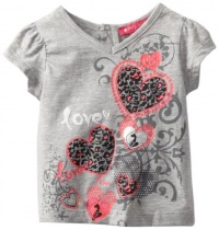 Baby Phat - Kids Baby-Girls Infant Love Print Tee, Heather Grey, 18