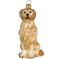 Mouth blown and hand painted by some of the finest artists in Poland, this Golden Retriever ornament is a favorite for hanging on the tree. This collection has been taken to a whole new level in detail, uniqueness and artistic direction.