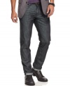 Slim down your denim style with these modern jeans from Marc Ecko Cut & Sew.