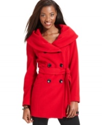 Cold weather blues just got brighter with this chic coat from Style&co. A wide shawl collar and a sash at the waist add dimension to your look! Cold weather blues just got brighter with this chic coat from Style&co. A wide shawl collar and a sash at the waist add dimension to your look!