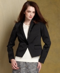 Dressed up or down, Tommy Hilfiger's tuxedo jacket is a sharp staple for the season. Keep it classic with a tweed skirt or make it downtown cool with jeans and a tee. Dressed up or down, Tommy Hilfiger's tuxedo jacket is a sharp staple for the season. Keep it classic with a tweed skirt or make it downtown cool with jeans and a tee.