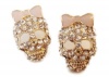 Crystal PINK Bow Skull Stud Earrings - Top Seller
