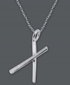 The perfect personalized gift. A polished sterling silver pendant features the letter X with a chic asymmetrical design. Comes with a matching chain. Approximate length: 18 inches. Approximate drop: 3/4 inch.