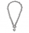 G by GUESS Rhinestone Heart Toggle Necklace, SILVER