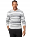 Layered or alone, this striped Van Heusen sweater gives you classic comfort and pulled-together style.