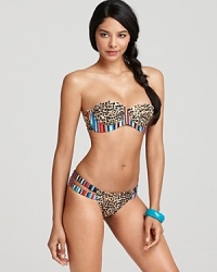 In a wild cheetah print, this Mara Hoffman bikini boasts an exotic look with a sporty touch--a provocative silhouette flaunts the figure.