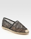 Ladylike lace, leather and espadrille trim join in this utterly chic, semi-sheer design. Lace and leather upperLeather liningRubber solePadded insoleMade in ItalyOUR FIT MODEL RECOMMENDS ordering true whole size; ½ sizes should order the next whole size up. 