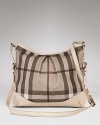 Add a chic addition to your workday wardrobe with this checked crossbody bag from Burberry.