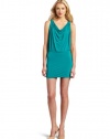 BCBGMAXAZRIA Women's Yulia Round Neck Draped Sleeve Dress