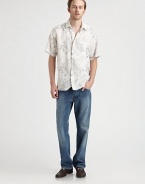 Subtle print pattern adds a refreshing update to any casual basics, handsomely tailored in luxurious silk with patch pocket at the chest.ButtonfrontChest patch pocketSilkDry cleanImported