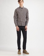 A richly, sophisticated plaid is shaped in fine cotton for an updated classic look.ButtonfrontButtoned down collarCottonMachine washImported
