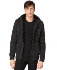 Modernize your layered look with this cardigan sweater from Calvin Klein Jeans.