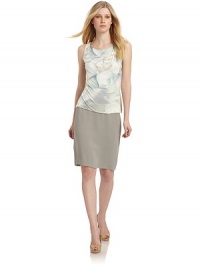 THE LOOKWatercolor printPullover styleRound neckline Sleeveless THE FITAbout 24 from shoulder to hemTHE MATERIAL92% viscose/8% spandexCARE & ORIGINDry cleanImportedModel shown is 5'9 (175cm) wearing US size 4. THE LOOKWatercolor printPullover styleRound neckline Sleeveless THE FITAbout 24 from shoulder to hemTHE MATERIAL92% viscose/8% spandexCARE & ORIGINDry cleanImportedModel shown is 5'9 (175cm) wearing US size 4.