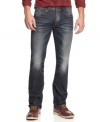 Keep your denim style current with these slim-fit washed jeans from Buffalo David Bitton.